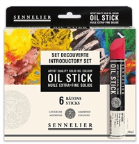Sennelier Oil Sticks Oliefarve Sticks med 6 farver a 38 ml std. farver
